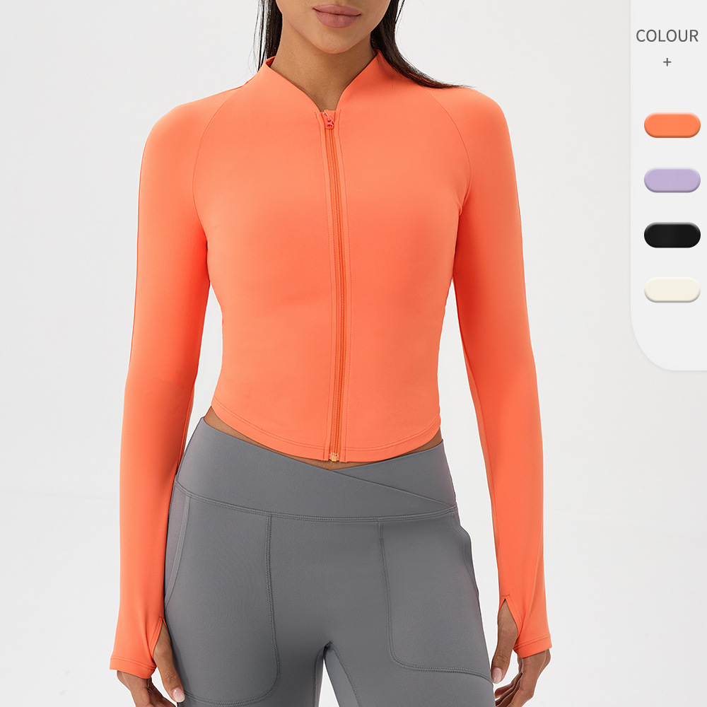 Yoga Fitness Jacket - 누드 요가복 자켓 스탠드 칼라 야외