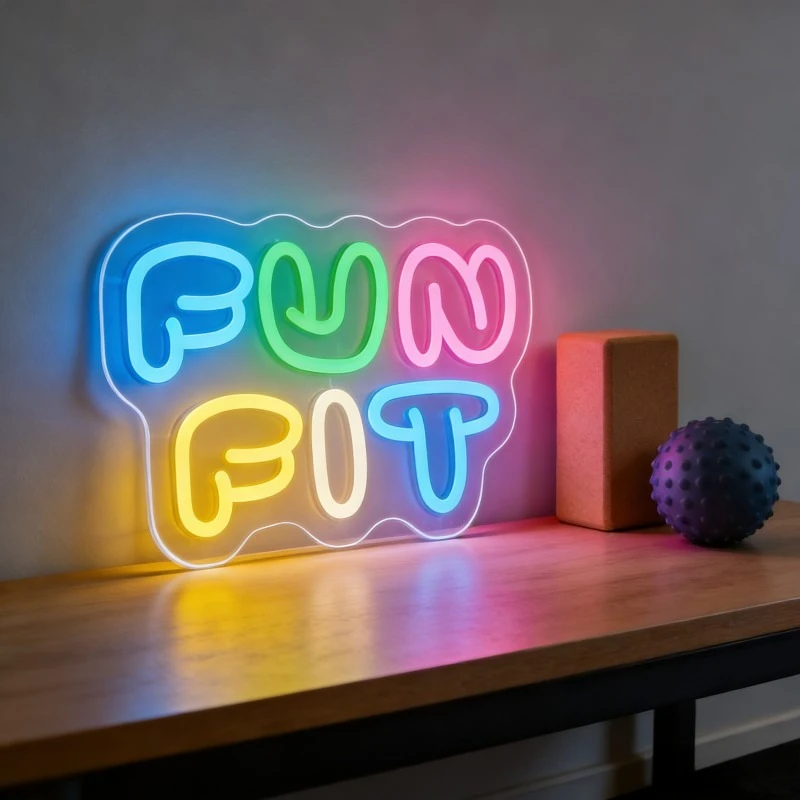 펀핏 네온사인 LED 만화 글자 모양 USB 재사용 가 - Yoga Fitness Room 리뷰 및 가격