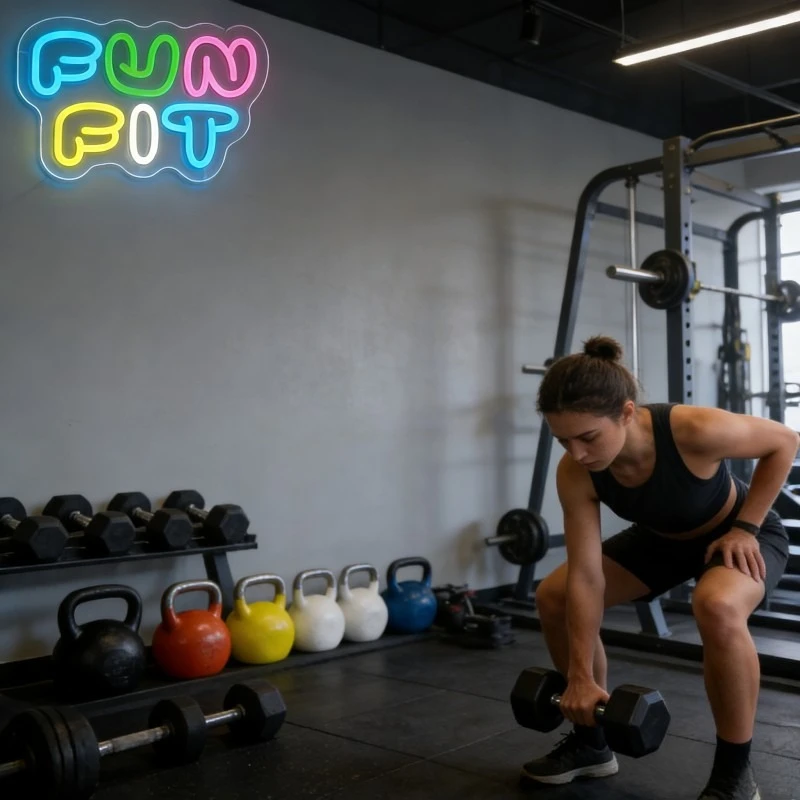펀핏 네온사인 LED 만화 글자 모양 USB 재사용 가 - Yoga Fitness Room 리뷰 및 가격