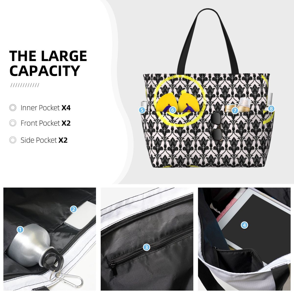 셜록 월페이퍼 비치 토트 백 스포츠 체육관 요가 더플  - Yoga Fitness Tote 리뷰 및 가격