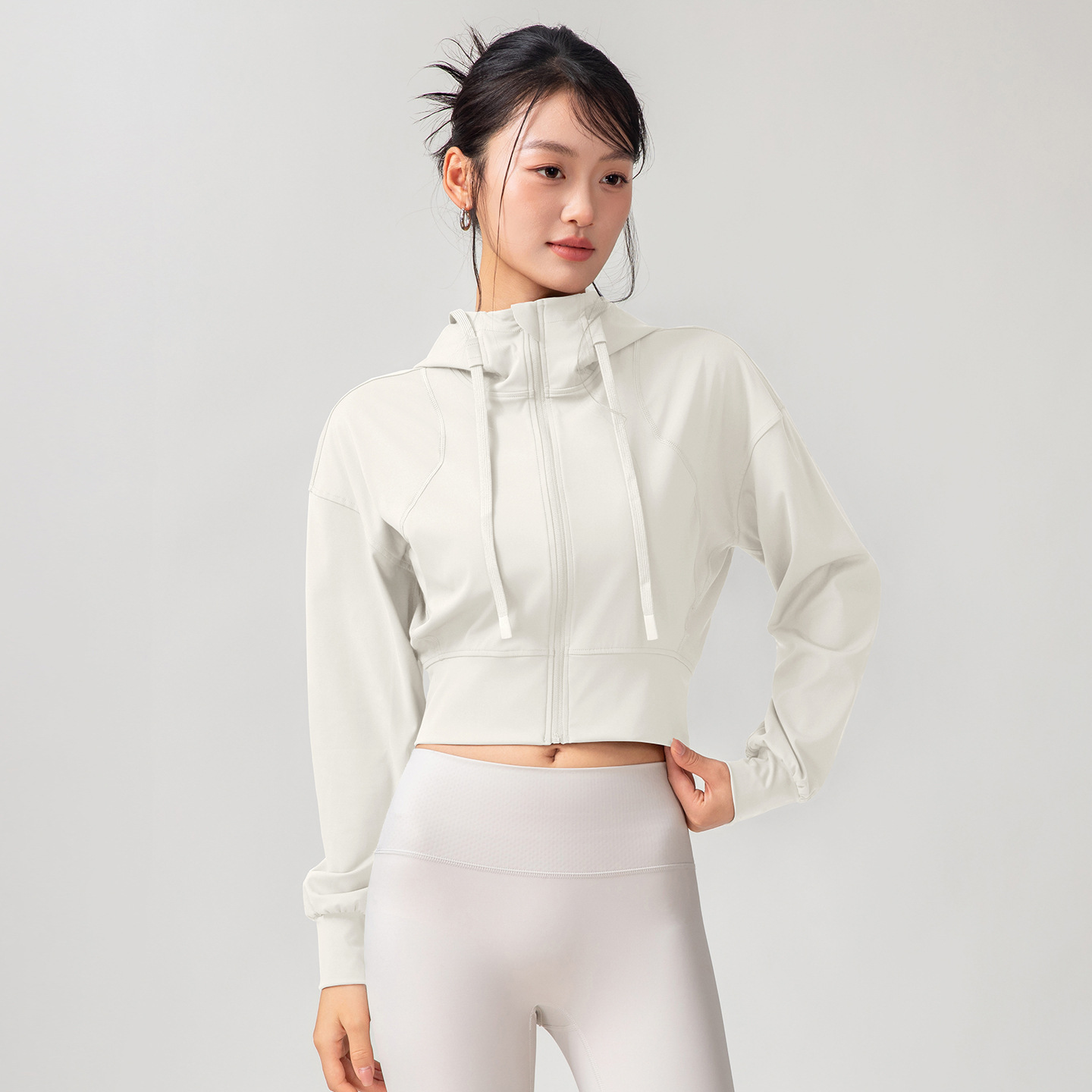 여성용 솔리드 컬러 캐주얼 스탠드 칼라 후드 스포츠 요 - Yoga & Fitness Center 리뷰 및 가격