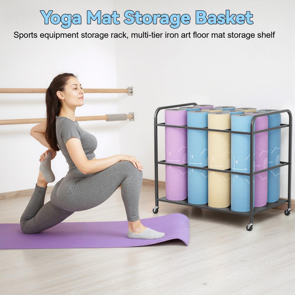바퀴가 달린 요가 매트 보관 랙, 홈짐 운동기구 보관  - Yoga Fitness Room 리뷰 및 가격
