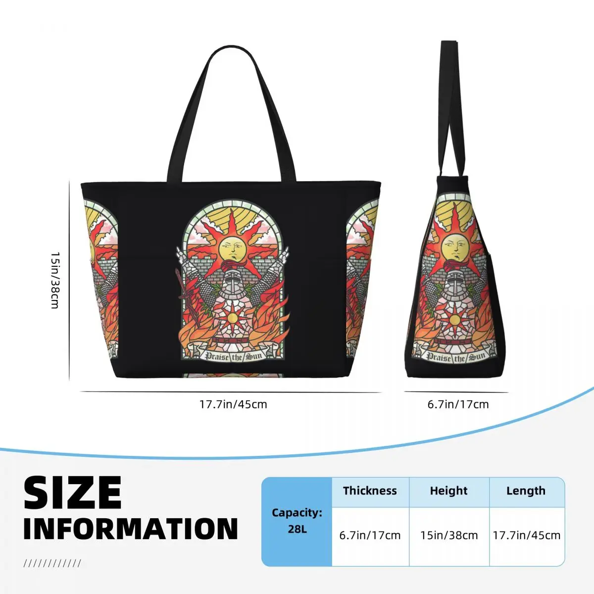 Dark Soul Praise The Sun 비치 토트 - Yoga Fitness Tote 리뷰 및 가격