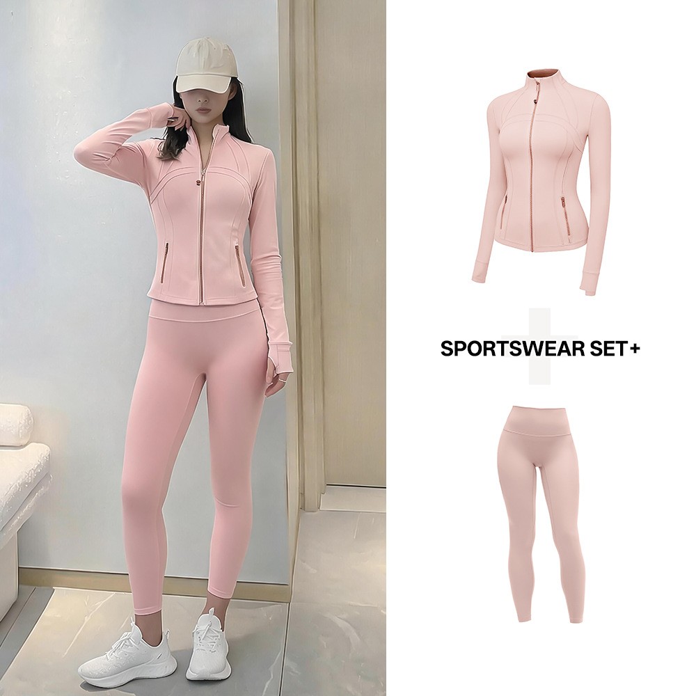 여성용 요가 세트 스탠드 칼라 지퍼 재킷, 슬림핏 긴팔 - Yoga Fitness Jacket 리뷰 및 가격