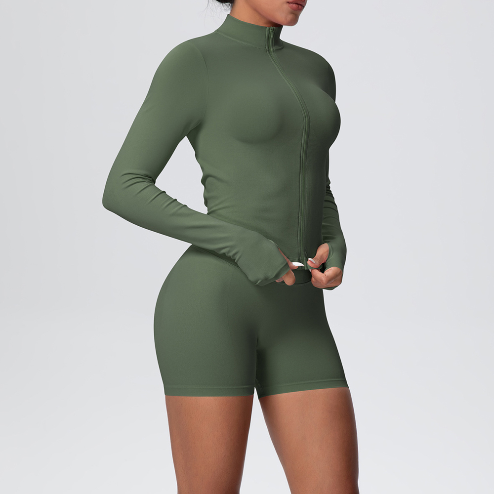 스포츠웨어 여성 짐 세트 심리스 요가복 지퍼 피트니스  - Yoga Fitness Jacket 리뷰 및 가격