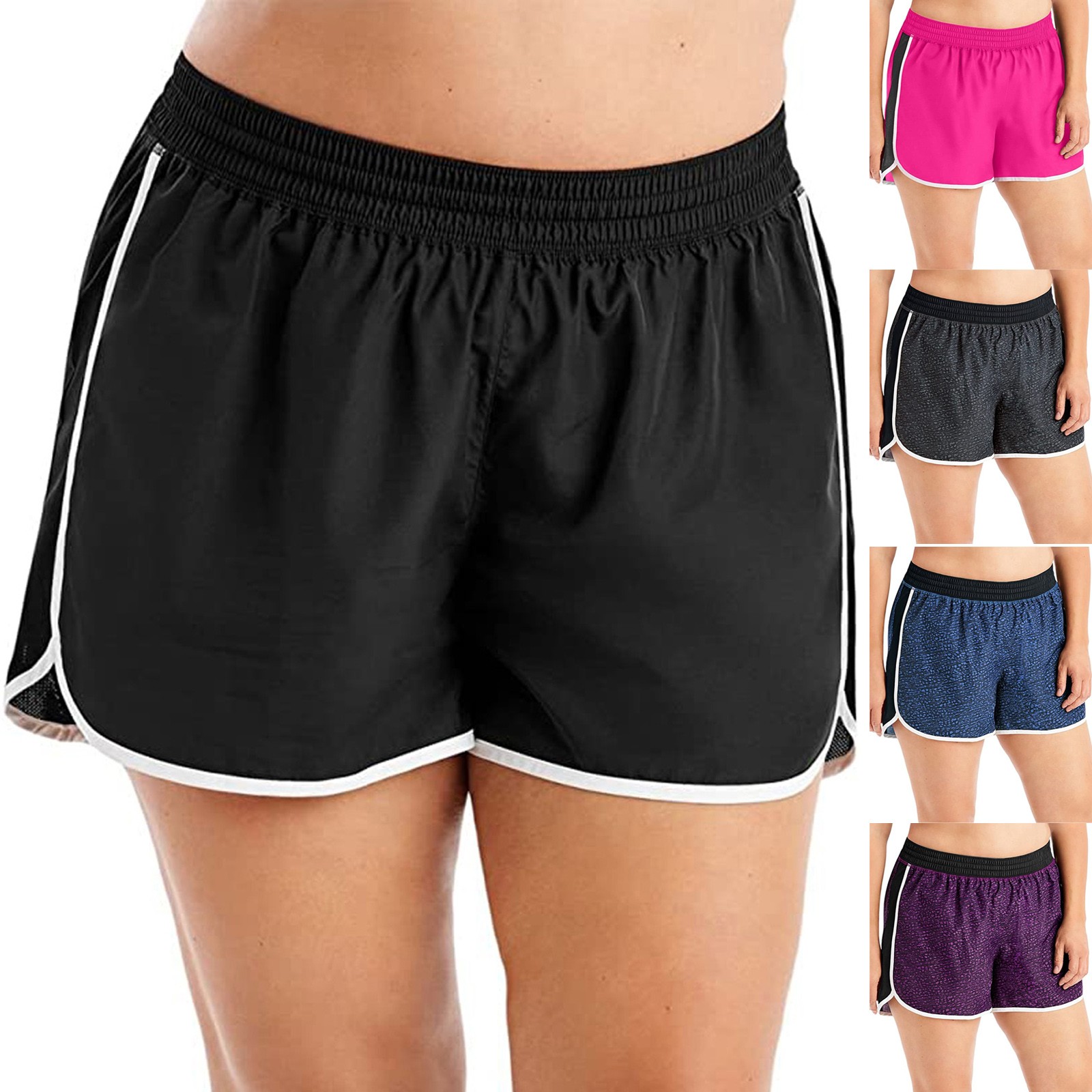 여성용 신축성 있는 허리 운동 반바지 사이드 스트라이프 - Yoga Fitness Training 리뷰 및 가격