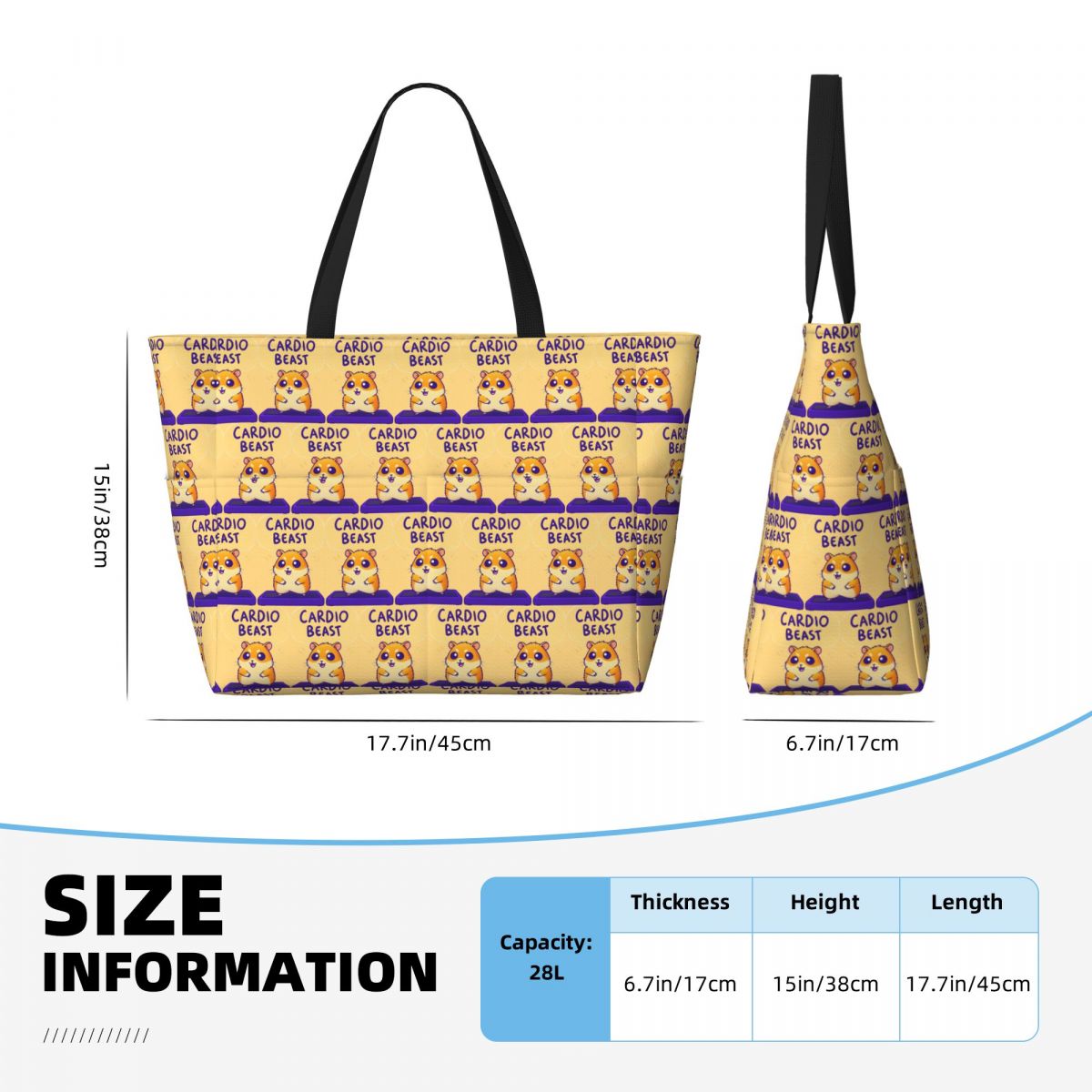 카디오 비스트 햄스터 운동 스티커 비치 토트 백 스포츠 - Yoga Fitness Tote 리뷰 및 가격