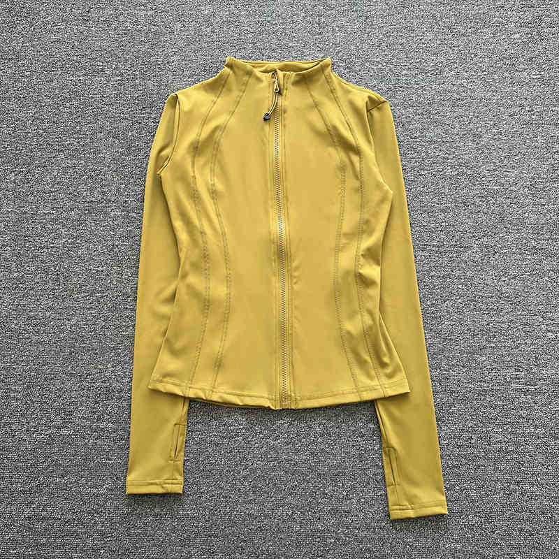 스탠드 칼라 지퍼 스포츠 정장 여성 슬림 요가 정장 긴 - Yoga Fitness Jacket 리뷰 및 가격