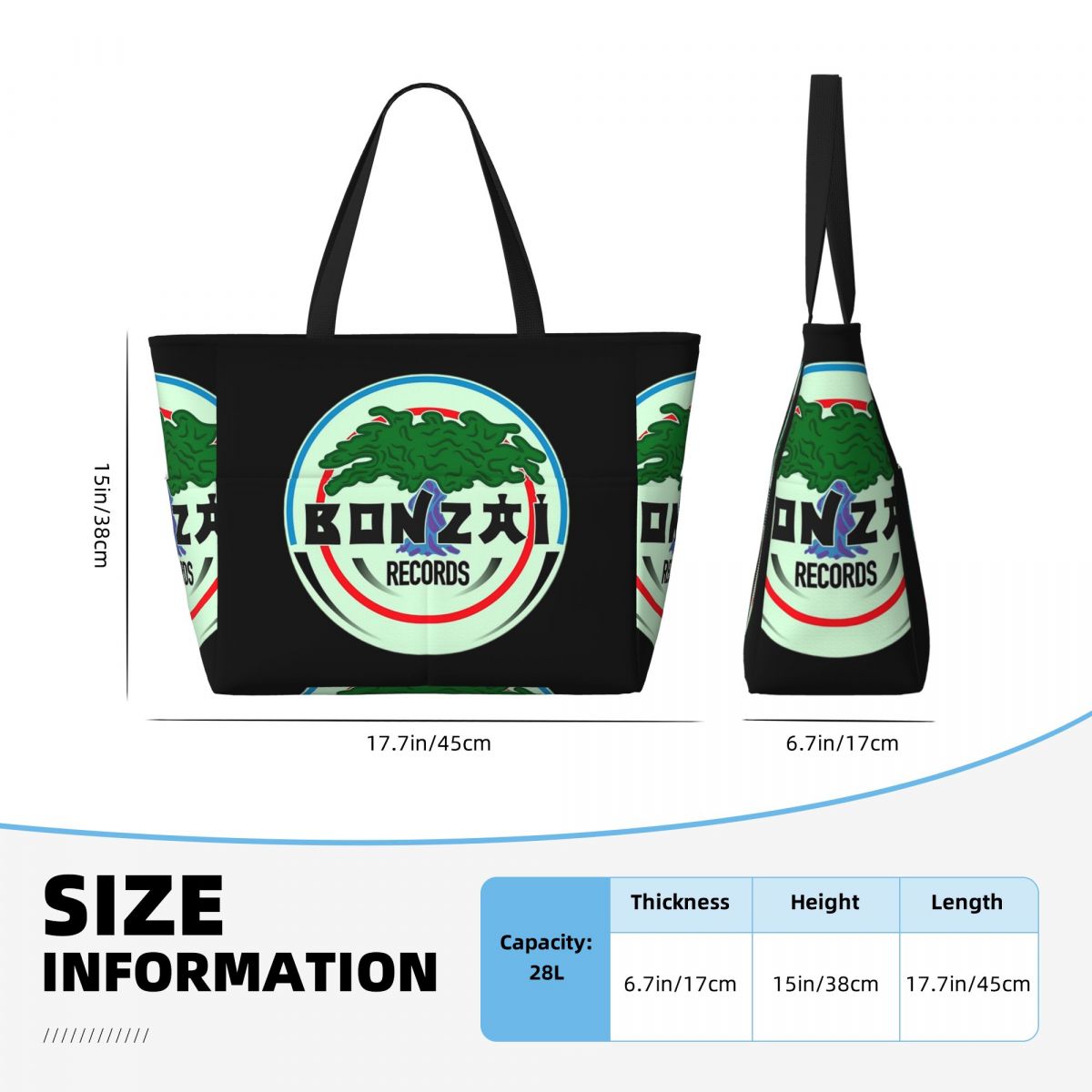 Bonzai Records 비치 토트 백 스포츠 체육관 - Yoga Fitness Tote 리뷰 및 가격