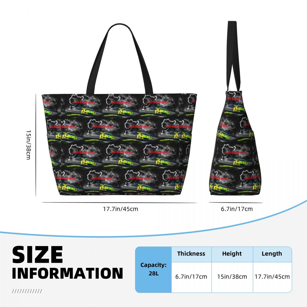 Nurburgring 프린트 비치 토트 백 스포츠 체육 - Yoga Fitness Tote 리뷰 및 가격