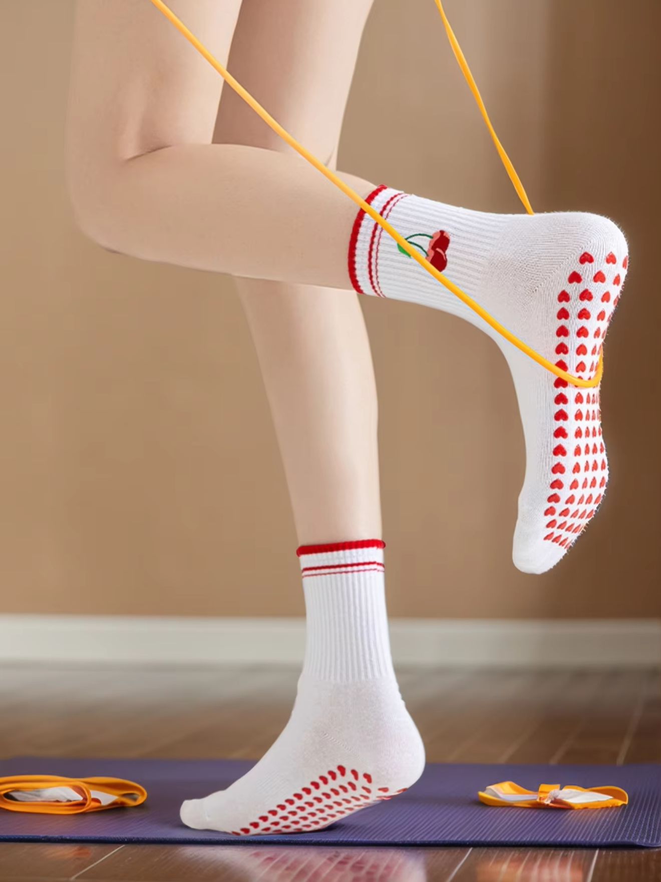 1쌍 크로스보더 전문 요가 양말, 면 스트랩 실리콘 미 - Yoga Fitness Yoga 리뷰 및 가격